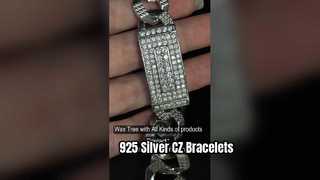 Браслет из серебра 925 пробы с фианитами, 19 см, 100 г, персонализированные браслеты дружбы из стерлингового серебра