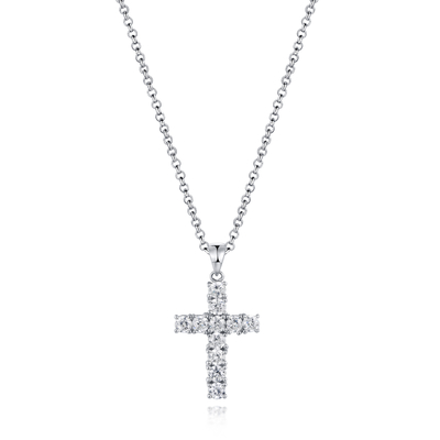 ожерелья 2.02g креста CZ циркона 3.25mm украшения кубического серебряного привесного святого изготовленные на заказ