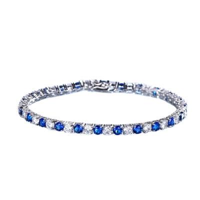 Роскошные созданные Nano голубые ювелирные изделия свадьбы 925 женщин браслета сапфира романтичные серебряные точные