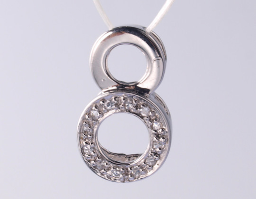 Infinity Hollow Circle 1.25 мм/1.5 мм Геометрическая серия 925 Sterling Silver Zircon Pendant с лазером или гравюрой логотипа