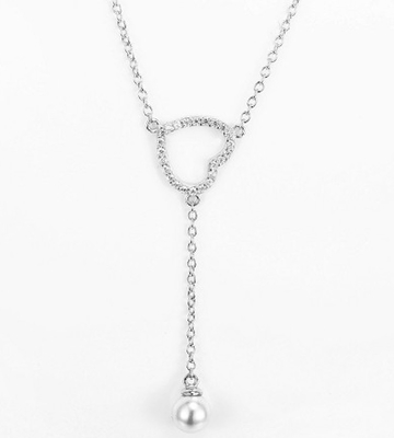 88mm сердце 925 стерлинговое серебряное ожерелиь сформировали 5mm «единственная любовь»