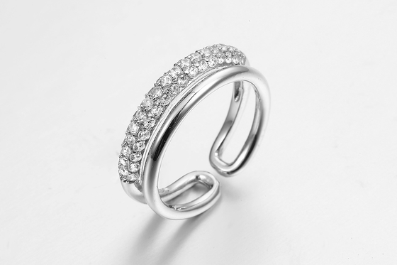 обручальное кольцо круга 2.31g круглое с серебром CZ 925 венчика