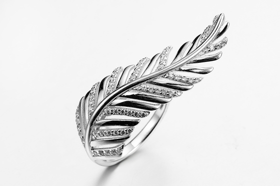 Inregular формирует кольцо крыла ангела AAA 925 серебряных колец CZ стерлинговое серебряное