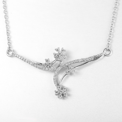 Симметричные двойные шкентель ожерелиь 4.98g St Christopher цветка 925 стерлинговый серебряный