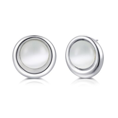 Серьги круглых серег стерлинговые серебряные AAA+ 925 серебряные CZ стержней для женщин