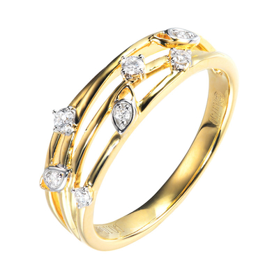 кольца с бриллиантом золота 0.1ct 18K ПРОТИВ стиля ясности 3gram благородного