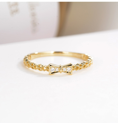 Обручальные кольца колец с бриллиантом 0.3ct Moissanite золота Bowknot 18K для свадьбы