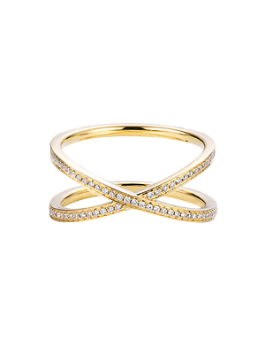 Золото 18k женщин с кольцом креста кольца с бриллиантом 0.39ct формирует круглый гениальный отрезок
