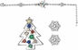 Браслеты рождественской елки для Xmas колокола звона звезды снежинки девушек детей регулируемого