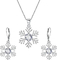 Набор серьги ожерелья ювелирных изделий CZ925 снежинки женщин свадьбы захвата серебряный серебряный