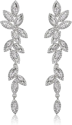 Стерлинговые серебряные кубические серьги Zirconia, стерлинговые серебряные серьги падения сердца 0.8g