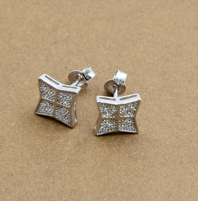 Sparkling Modern 925 Sterling Silver CZ Серёжки Гардероб Необходимые ювелирные изделия мужчины серебряные серёжки AAA