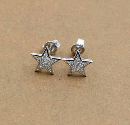 Звездные серёжки Студ Twinkling Star 925 Sterling Silver Stud Серёжки для повседневной жизни Гламурные настоящие серебряные серёжки