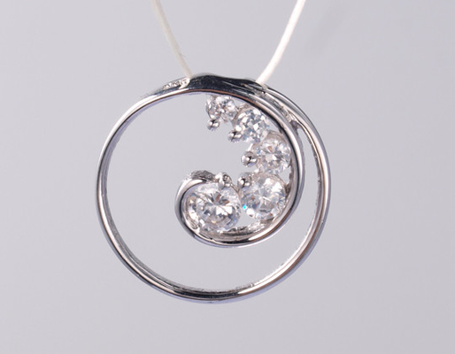 Infinity Hollow Circle 1.25 мм/1.5 мм Геометрическая серия 925 Sterling Silver Zircon Pendant с лазером или гравюрой логотипа