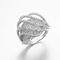 Геометрические кольца кольца циркона CZ формы 925 стерлинговые серебряные изготовленные на заказ