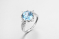 диапазон AAA CZ кольца голубого камня сапфира 3.8g серебряный для женщин