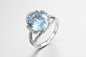 Обручальное кольцо колец 5.3g Birthstone -го драгоценной камня сапфира 925 серебряное октября