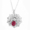 Рубиновые ювелирные изделия серебра 925 установили 14,26 стерлингового серебряного грамма шкентеля паука