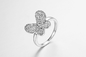 3 набор кольца Zirconia колец 3.54g CZ бабочки 925 листьев серебряный стерлинговый серебряный кубический