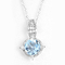 серебряное ожерелье Birthstone топаза шкентеля 10mm драгоценной камня 2.75g 925 швейцарское голубое