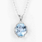 серебряное ожерелье Birthstone топаза шкентеля 10mm драгоценной камня 2.75g 925 швейцарское голубое