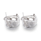 стерлинговые серебряные серьги стержня Zirconia AAA 2mm серег обруча 3.88g 925 кубические