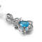 ожерелье серебряной драгоценной камня 2.05g 925 привесное очаровывает овальный голубой сапфир