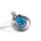 ожерелье серебряной драгоценной камня 2.05g 925 привесное очаровывает овальный голубой сапфир