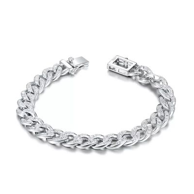 пара диаманта письма браслетов тазобедренного хмеля 7.05g Bling