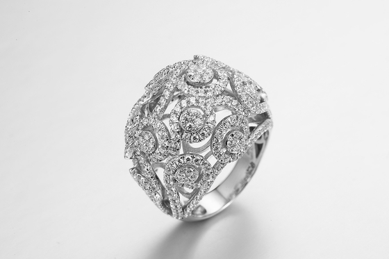 кольцо пасьянса CZ карата AAA 1,5 обручальных колец кубического Zirconia 8.35g овальное