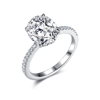 Овальные 925 серебряных обручальных колец Zirconia колец 8x10mm CZ кубических